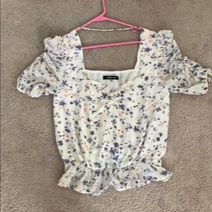 White Floral Blouse